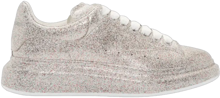 Alexander Mcqueen Oversized Sneaker U0027silver Glitter Walking Shoe Png Silver Glitter Png