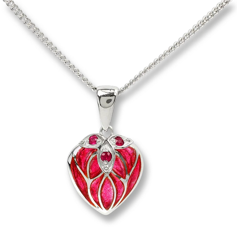 Nicole Barr Designs Sterling Silver Heart Necklace Red Ruby Png Necklace Transparent Background