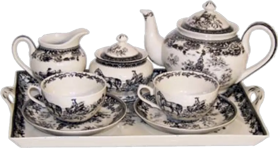 English Tea Set I Vintage Black Png