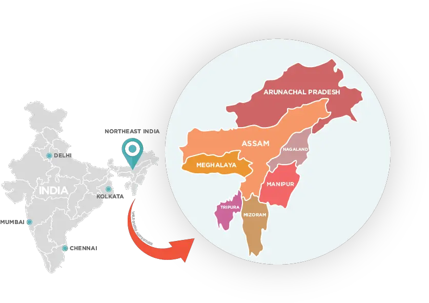 North East India Map Png Image Rahul Gandhi And India India Map Png