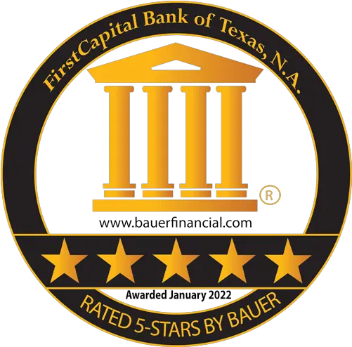 Firstcapital Bank Of Texas Fcbt Bauer Financial Bauer 5 Star Rating Png Bank Teller Icon