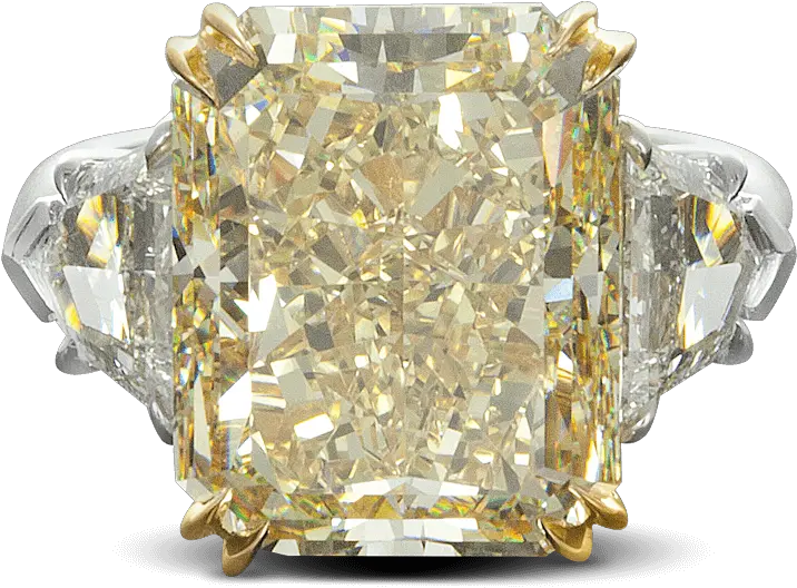 Download Ring Trio Yellow Diamond Three Stone Platinum Gold Crystal Png Yellow Diamond Png