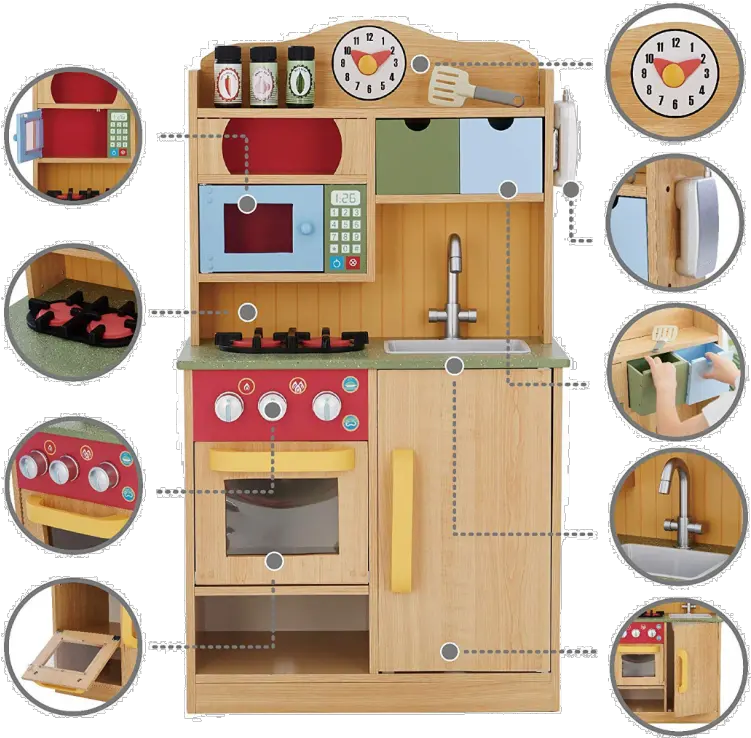 Little Chef Florence Classic Play Kitchen Wood Grain Teamson Png Wood Grain Png