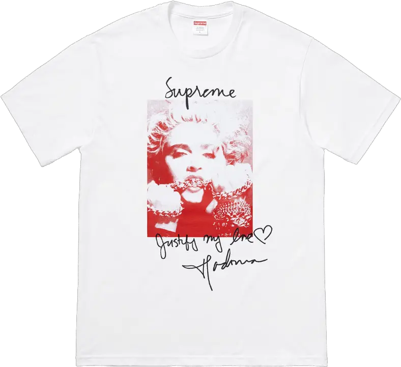 Supreme Madonna Tee White Active Shirt Png Supreme Shirt Png