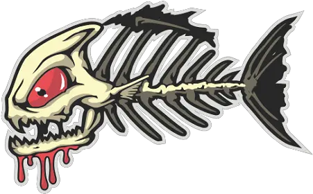 Fish Skeleton Colored Decal 3 Fictional Character Png Fish Skeleton Png