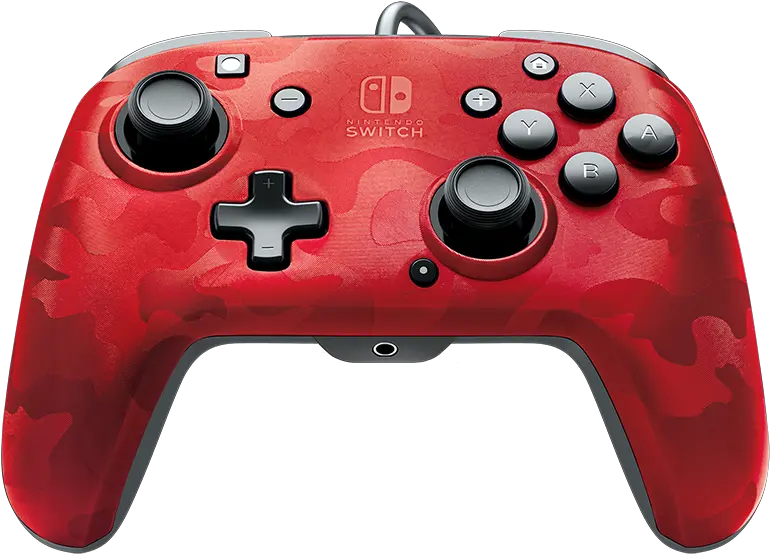 Faceoff Deluxe Audio Wired Controller Red Camo Nintendo Switch Controller With Headphone Jack Png Gaming Controller Png