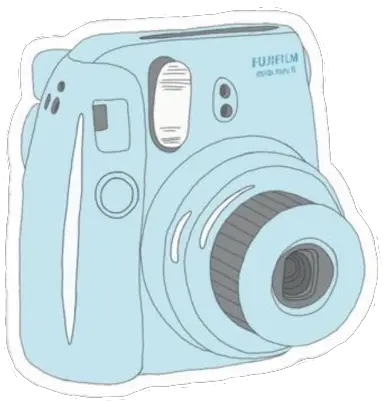 Light Blue Polaroid Camera Stickers Polaroid Png Polaroid Camera Png