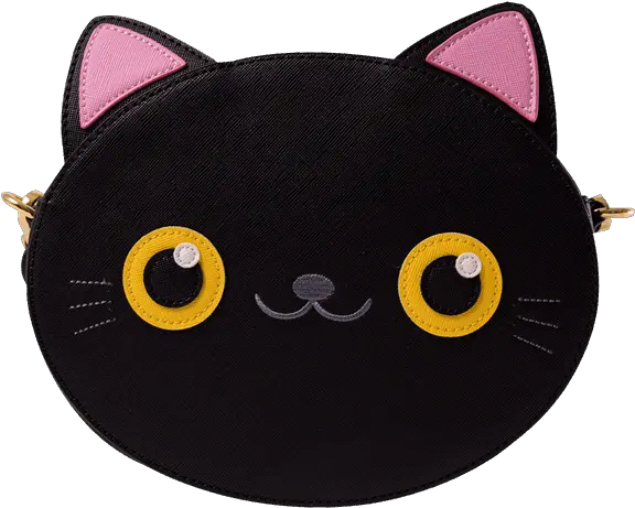 Download Loungefly Black Cat Face Crossbody Purse Bag Tote Handbag Png Cat Face Transparent Background