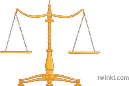 Scales Of Justice Evenly Balanced Illustration Twinkl Brass Png Scales Of Justice Png