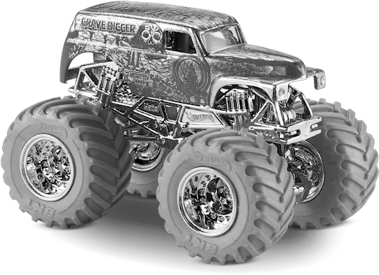 Grave Digger In Silver Monster Jam Synthetic Rubber Png Grave Digger Logo