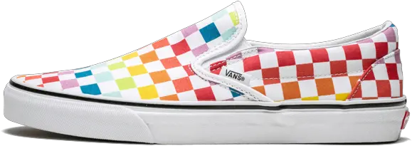 Classic Slip On U201crainbow Checkerboardu201d Transparent Rainbow Vans Png Transparent Checkerboard