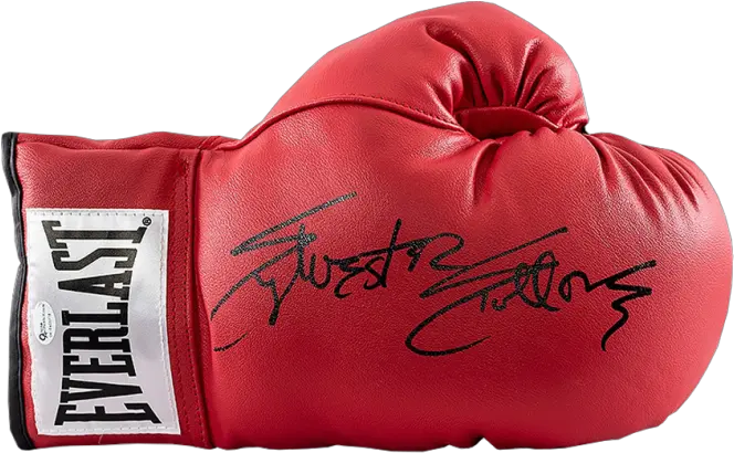 Sylvester Stallone Signed Red Everlast Rocky Balboa Boxing Glove Png Rocky Balboa Png