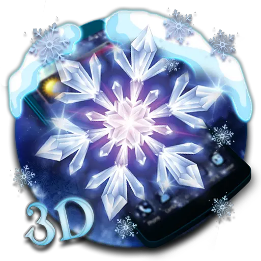 3d Snowflakes Glass Tech Theme Apk 205 Download Free Apk Snowflake Png Snowflake App Icon