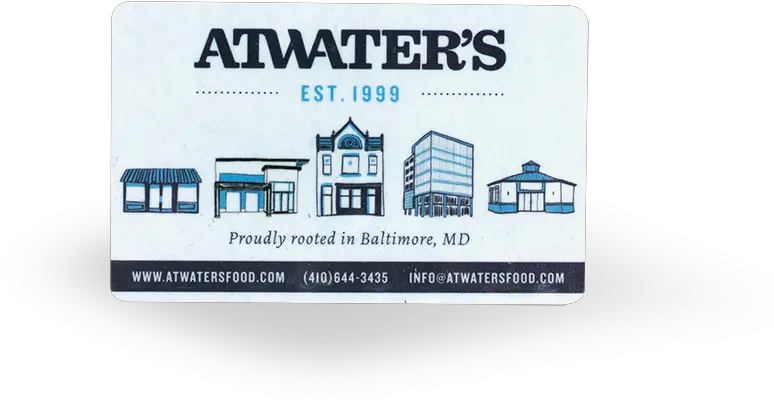 Atwaters Gift Card Horizontal Png Gift Card Png