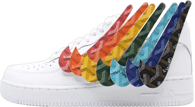 Download Af1 Goyard Velcro Swoosh Pack Nike Swoosh Velcro Patch Png Goyard Logo