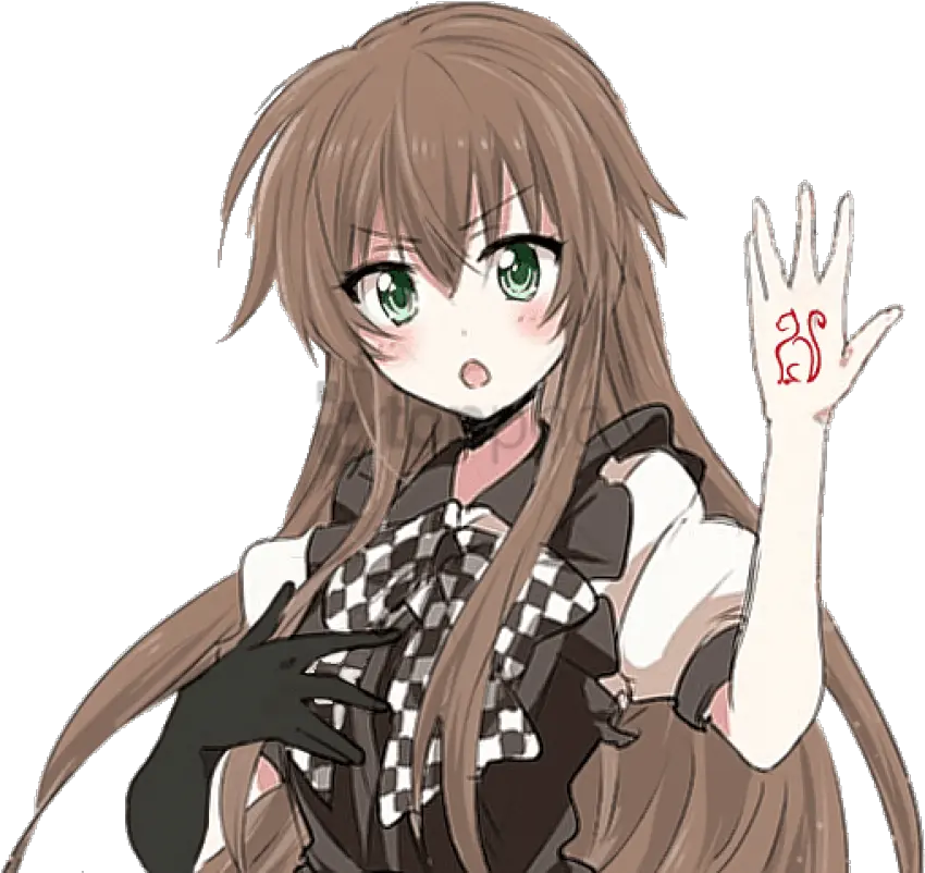 Brown Hair 167 Cm A Fake Arm Anime Girl With Brown Hair And Green Eyes Png Anime Hair Transparent