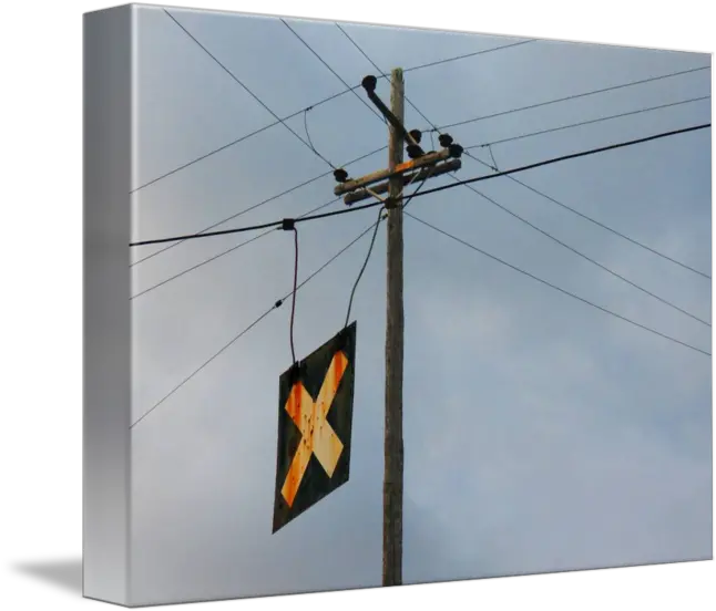 Telephone Pole And Train Crossing Sign Vertical Png Telephone Pole Png