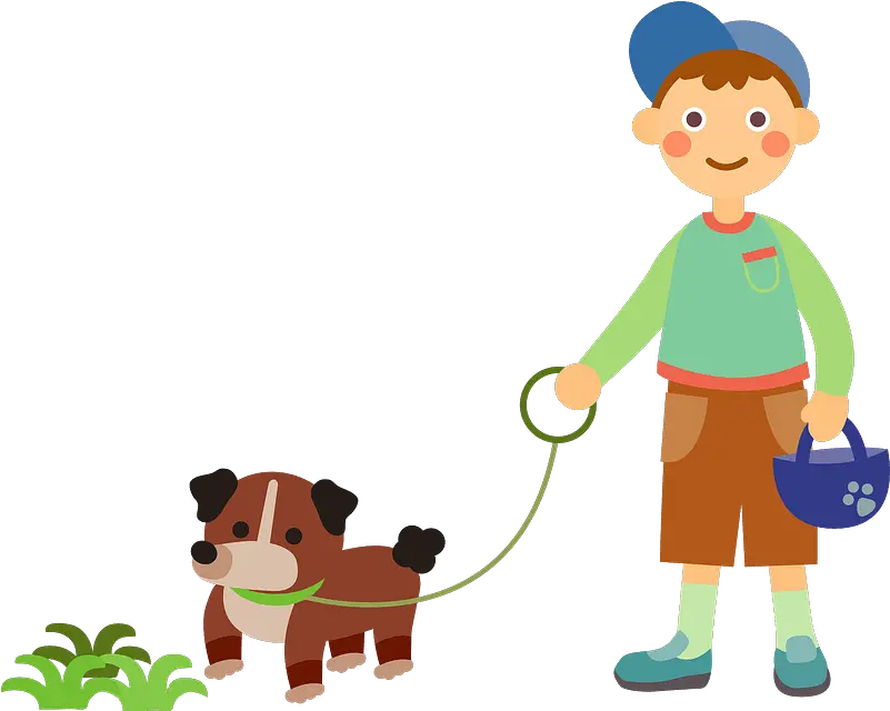 Boy Is Walking His Dog Clipart Free Download Transparent Walking With Dog Clipart Png People Walking Dog Png