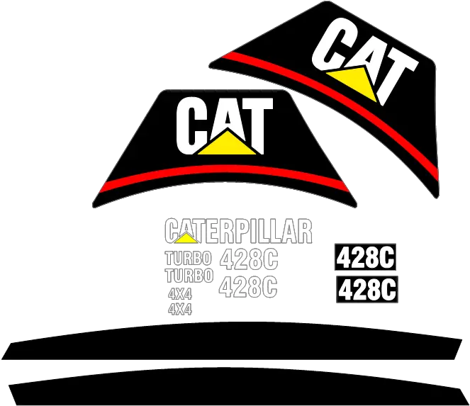 Caterpillar 428c Decal Set Horizontal Png Caterpillar Logo Png