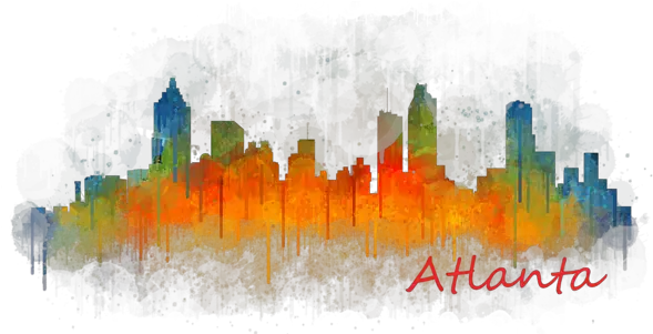 Atlanta City Skyline Hq V3 Shower Atlanta City Logo Png Atlanta Skyline Png