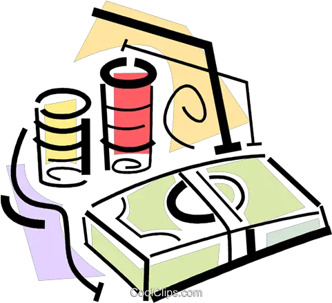 Poker Chips And A Stack Of Money Royalty Free Vector Clip Hard Png Money Stack Png