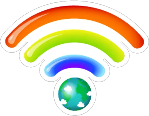 Wi Fi Rainbow Sticker Mania Vertical Png Rainbow Facebook Icon