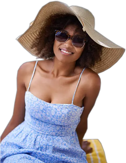 Sun Glass And Straw Hat Girl Png Straw Hat Png