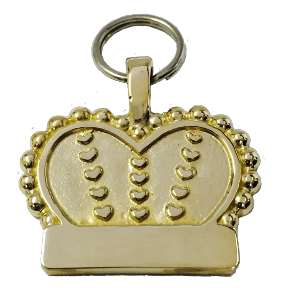 Cr01 B Small Bronze Crown U0026 Heart Tag Gold Png Heart Crown Transparent