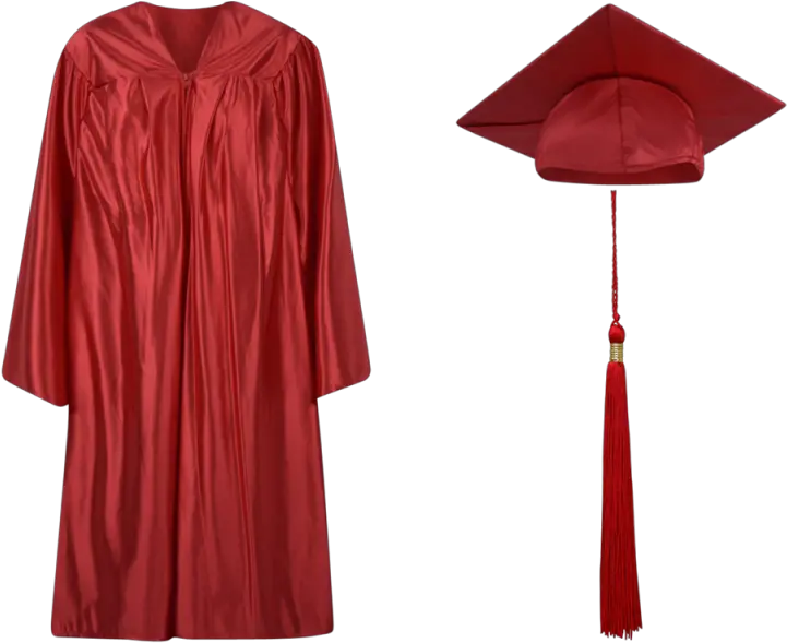 Pre K Kindergarten Cap Gown And Tassel Set Red And Black Cap And Gowns Png Graduation Cap Transparent