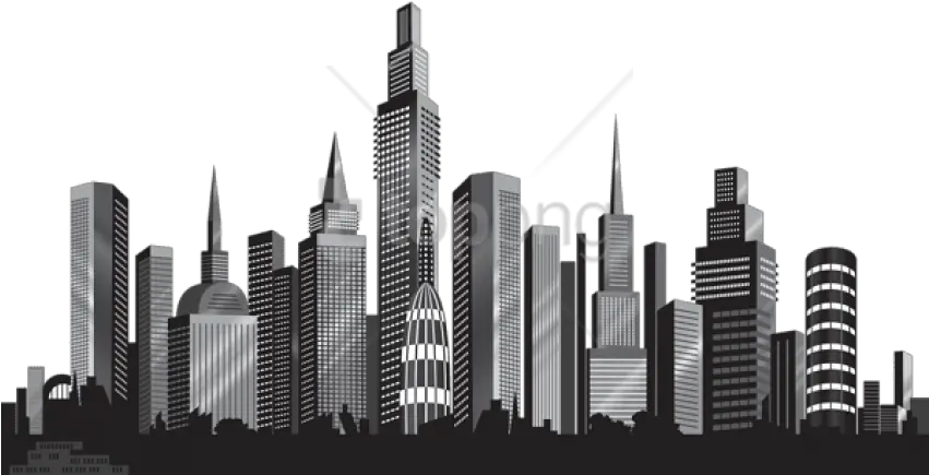 Download Cityscape Silhouette Png Buildings Black And White Png Building Silhouette Png
