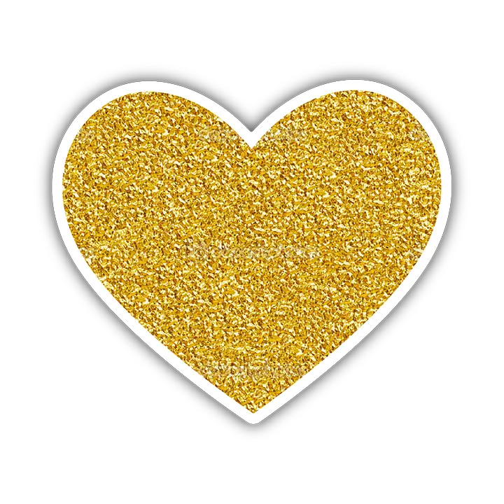 Gold Heart Sticker Gold Glitter Sticker Png Heart Sticker Png