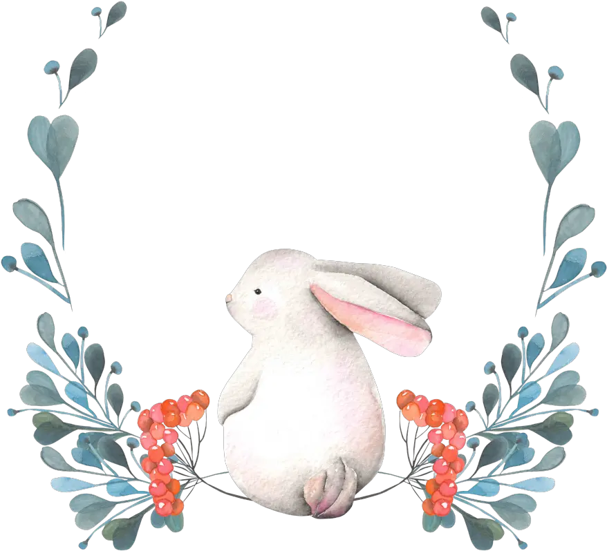 Download The Rabbit Png Transparent Hand Painted Back Seated Illustration Rabbit Transparent