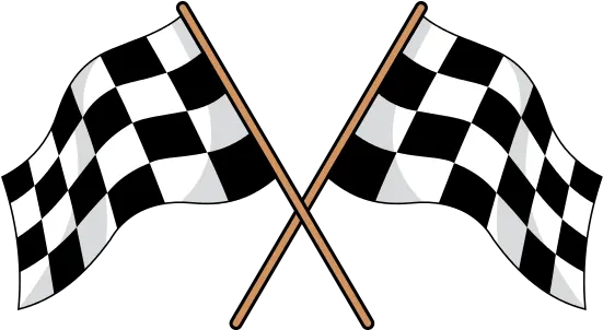 Two Crossed Black And White Checkered Flags Cartoon Racing Crossed Checkered Flags Png Checkered Png