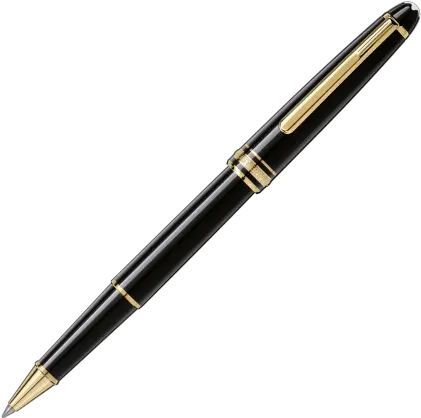 Montblanc Meisterstuck Classique Black Resin Gold Trim 163 Pen Png Gold Trim Png