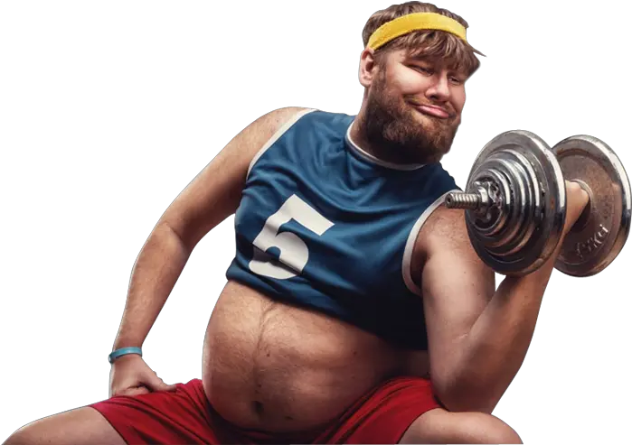 Download Fat Man Do Hard Exercises With A Dumbbell Fat Man Transparent Fat Guy Png Fat Man Png