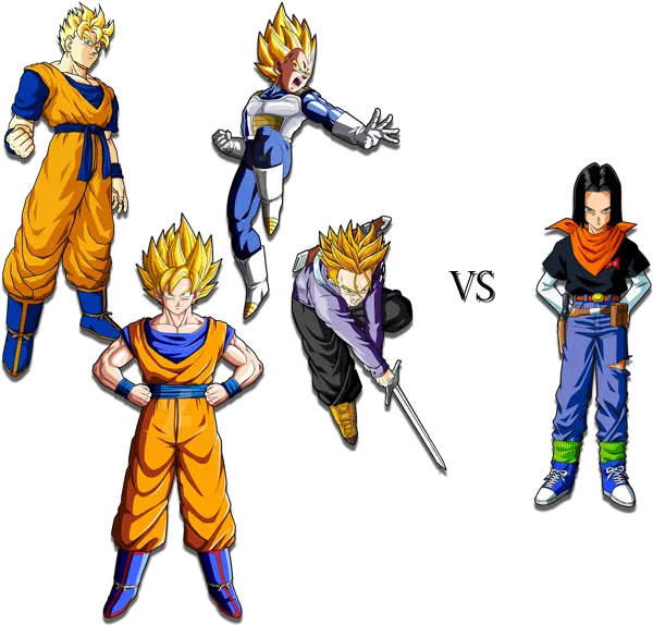 Ssj Goku Vegeta Trunks Dragon Ball Png Android 17 Png