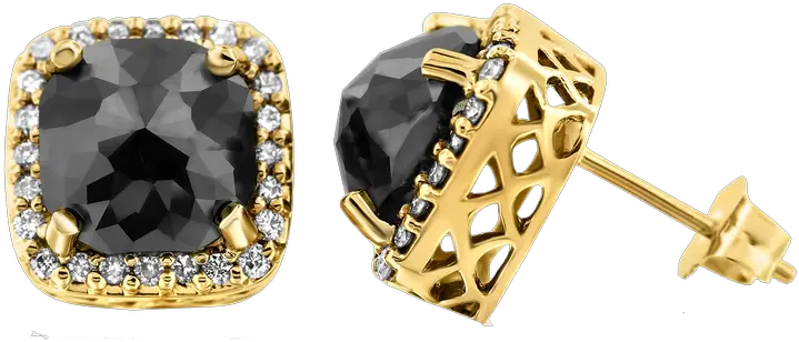 Yg 275ctw Cushion Black Diamond Earrings Solid Png Diamond Earrings Png