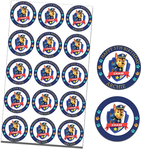 Paw Patrol Chase 15x 2u2033 Or 30x 15u2033 Cupcakes U2013 Can Be Personalised Cosmetics Png Paw Patrol Chase Png