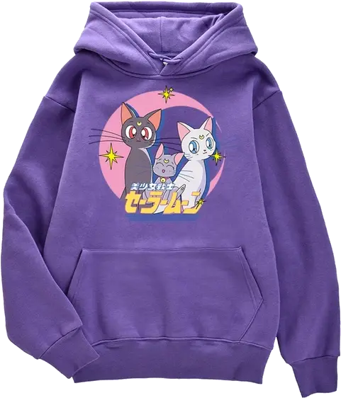 Sailor Moon Luna Artemis And Diana Hoodie Nyxycat Sailor Moon Hoodie Png Diana Summoner Icon