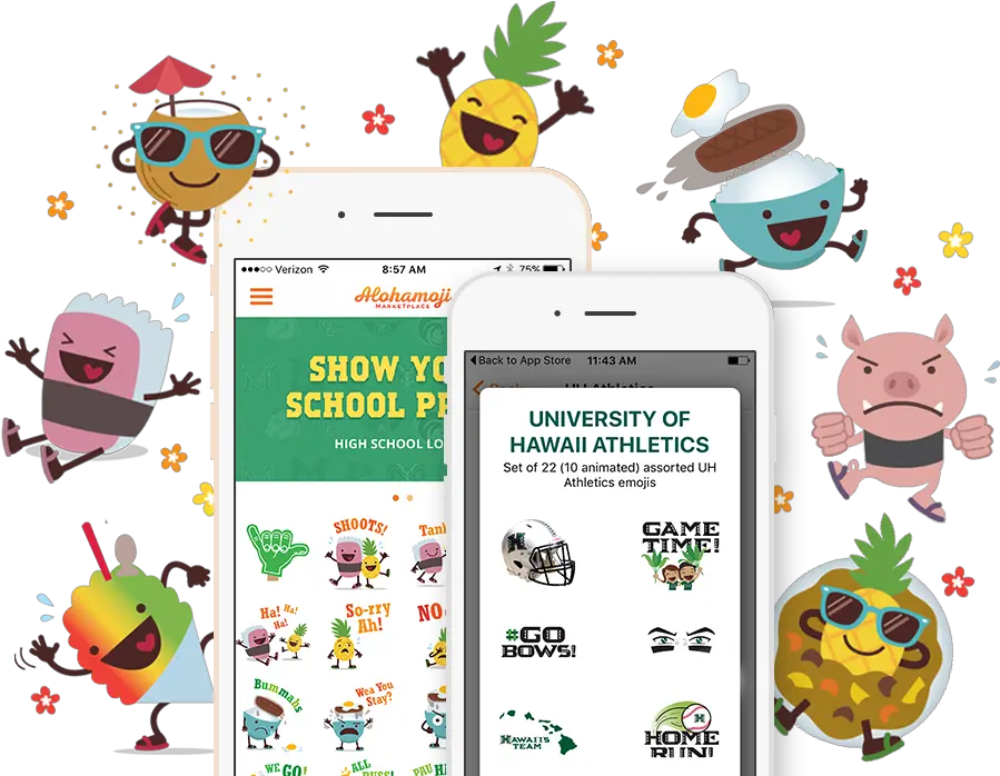 Alohamoji Marketplace Free Hawaiian Emojis Png School Emoji Png