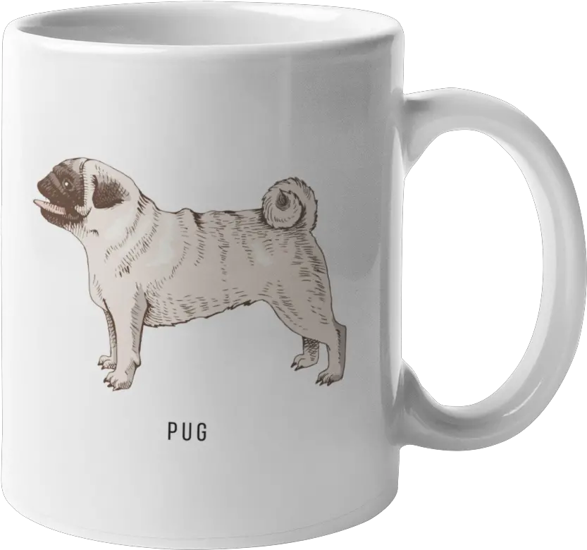 Dogs Pug Furtees Caneca Personalizada De Cílios Png Pug Transparent