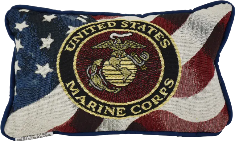 Usmc Emblem U0026 Flag Tapestry Pillow Marine Png Us Flag Transparent Background