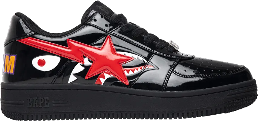 Bapesta Low Black Shark Face Bapesta Shark Black Sneakers Png Bape Shark Png