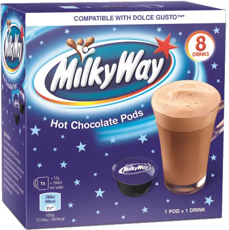 Milky Way Hot Chocolate Pods Aimia Foods Nescafe Dolce Gusto Hot Chocolate Pods Png Milky Way Png