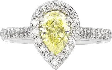 Pear Cut Yellow Diamond Halo Ring Martin Rogers Jewellery Ring Png Yellow Diamond Png