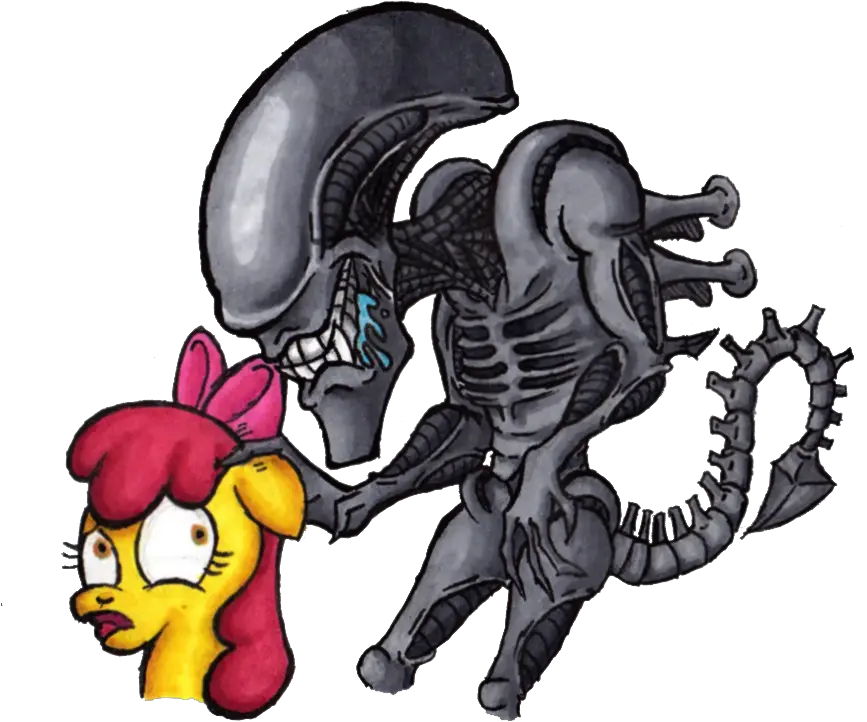 Apple Bloom Artist Cartoon Xenomorph Alien Png Xenomorph Png