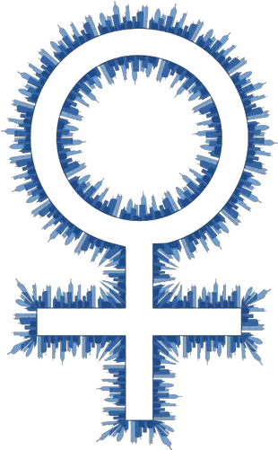 Skyline Female Symbol Public Domain Vectors Clipart Male Symbol Png Female Icon