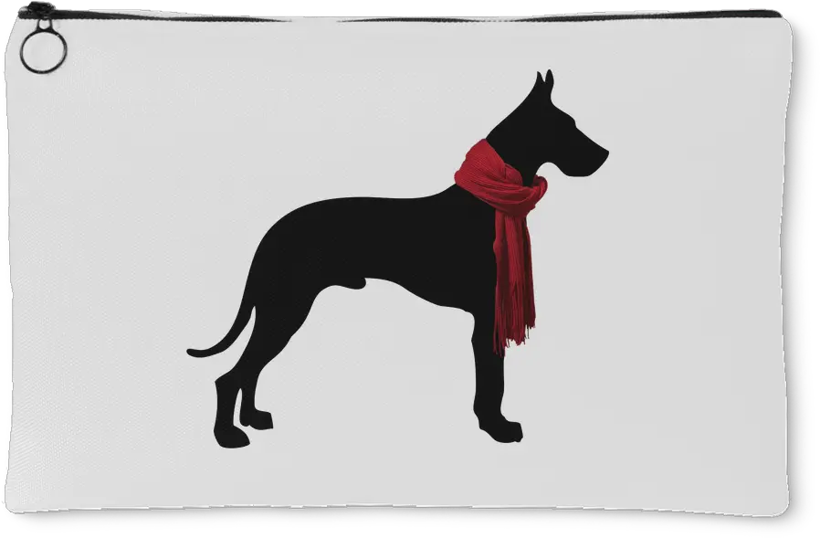 Great Dane With Red Scarf Accessory Bag Black Great Dane Cartoon Png Great Dane Png