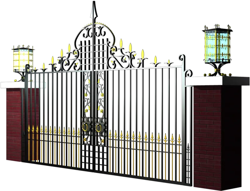 Wrought Iron Entrance Gate 3d Cad Model Library Grabcad Iron Main Door Gate Png Gate Png