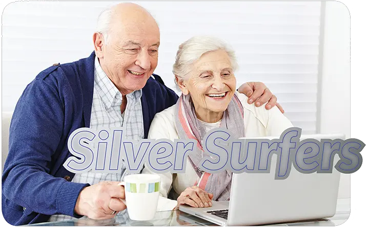 Silver Surfers Intermediate Old People With Laptop Png Silver Surfer Png